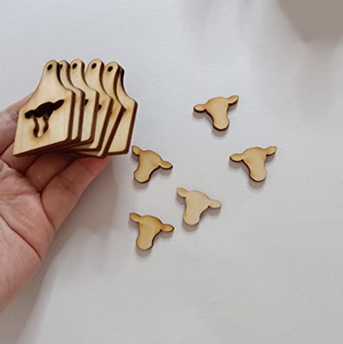 40pcs of Wood Cow Head Earring Blanks,Blank Sublimation Cow Tag/Post/Stud Animal Earrings (2'') MEYA