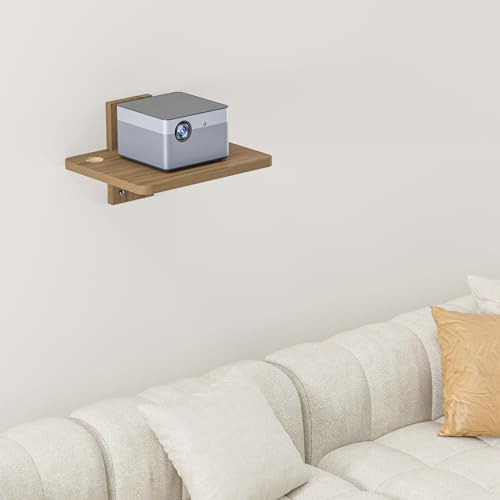 WALI Floating Projector Shelf for Wall, Wooden TV Shelf for DVD Players, Under TV, Cable Boxes and Game Consoles, Living Room TV Accessories Stand WALI