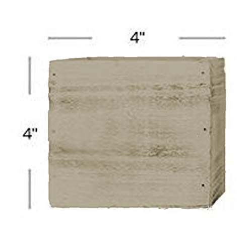 4" Square Rustic Wood Planters with Plastic Liner - Set of 2 Accent Decor