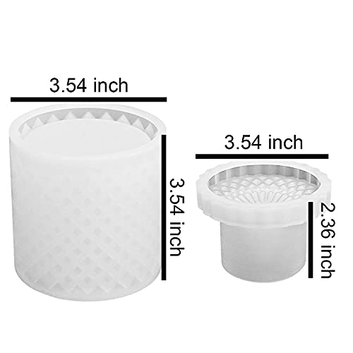 RESINWORLD Large Resin Jar Molds with Lids + 2Pcs Inner Pyramid Silicone Molds with 1Pcs Plastic Frame ResinWorld