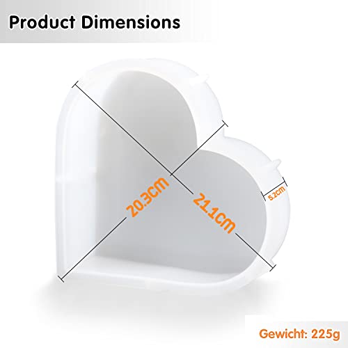 Resin Silicone Molds Large, Heart Resin Molds Silicone, Large Silicone Molds for Epoxy Resin, Deep Casting Resin Molds Epoxy Resin Molds for Flowers MAMUNU
