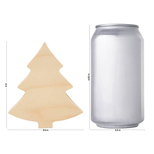 Chunky Christmas Wood Tree Cutout 4-inch, Pack of 5 Small Wooden Tree for Crafts, Christmas Table Decor & Tiered Tray, by Woodpeckers Woodpeckers