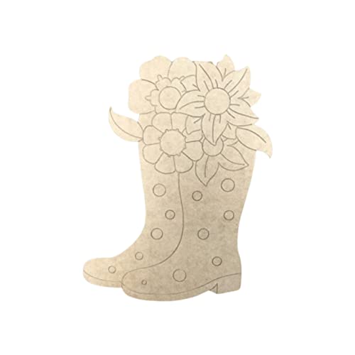 Boots with Flowers Shape, Unfinished Wood Craft, Build-A-Cross Build-A-Cross