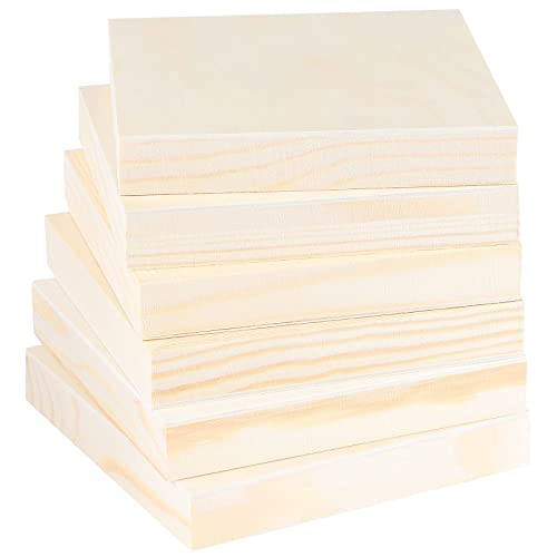 ADXCO 8 Pack Wood Panels 5 x 5 Inch Unfinished Wood Canvas Wooden Panel Boards for Painting, Pouring, Arts Use with Oils, Acrylics ADXCO