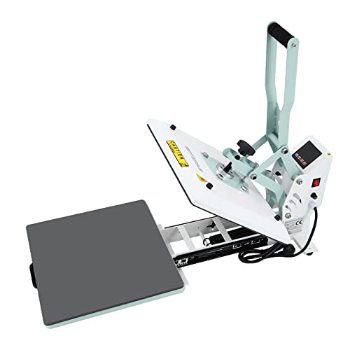 BetterSub Heat Press 15x15 inch Digital Heat Press Machine, Slide Out Industrial Quality T-Shirt Heat Transfer Machine Teal BetterSub