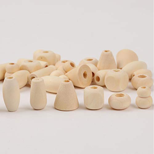 EXCEART 100pcs Wooden Beads Barrel Shaped Unfinished Wood Spacer Beads Jewelry Findings Charms for DIY Bracelet Necklace Craft Making Supplies Style EXCEART