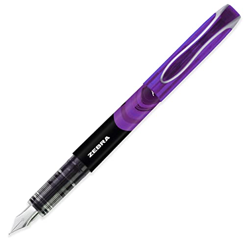 Zebra Fuente - Disposable Fountain Pen - Black, Blue, Red, Green, & Violet Ink - Pack of 5 Zebra Pen