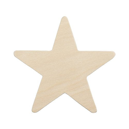 4" Wooden Star, Natural Unfinished Wooden Star Cutout Shape (4 Inch) - Bag of 10 Craftparts Direct