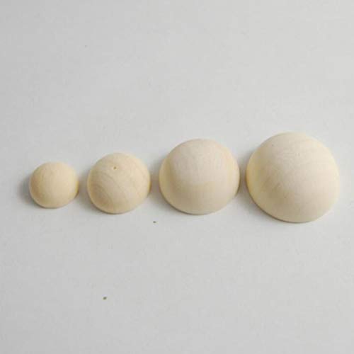 SUPVOX 20pcs Split Wood Balls Unfinished Half Wooden Balls to Paint DIY Christmas Ornament Crafts 40mm SUPVOX