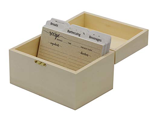 Creative Hobbies® Ready to Decorate Wooden Recipe Box with Hinged Lid and Front Clasp - Make Your Own Gift, Jewelry, Photo Box Creative Hobbies
