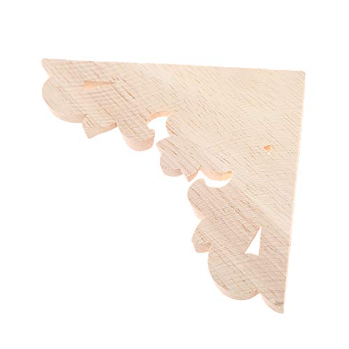 MUXSAM Furniture Applique, 8x8cm/3.15"x3.15", Wood Carved Corner Onlay Unpainted Frame Decal for Wall Cabinet Door Bed Dresser Mirror MUXSAM