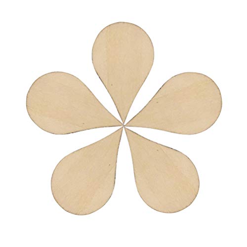 SUPVOX 100pcs Unfinished Drop Shape teardrops Wood Slices DIY Paint Decorate SUPVOX