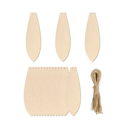 20pcs Surfboard Shape Unfinished Wood Cutouts DIY Crafts Blank Surfboards Wooden Ornaments for Summer Beach Hawaii Luau Party Decoration JANOU