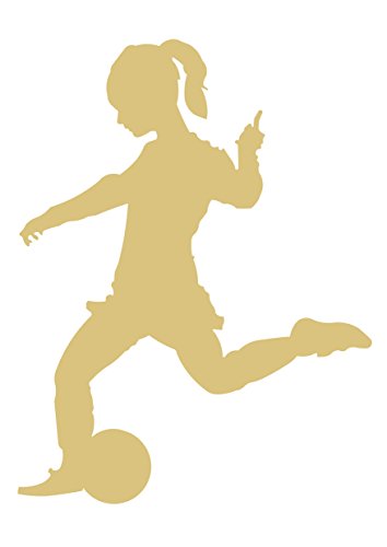 Soccer Player Girl Cutout Unfinished Wood Shape Sports Door Hanger Everyday Sports MDF Shape Canvas Style 3 Diverse Woodworking