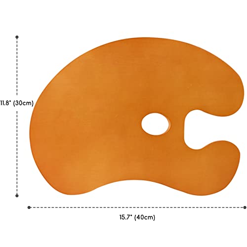 MEEDEN Wood Paint Palette Oil Finished, Acrylic Paint Palette 15.7"x11.8", Oil Paint Palette, Painting Palette, Art Palette, Artist Palette with MEEDEN