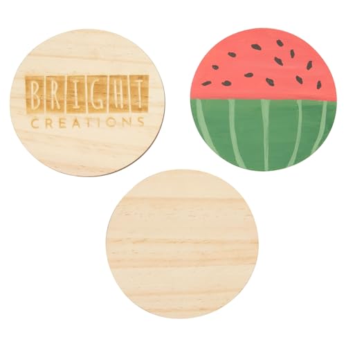 Unfinished Wood Circles for Crafts, Wood Burning, Engraving (4 in, 15 Pack) Bright Creations