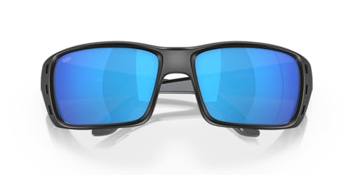 Costa Del Mar Men's Permit Polarized Rectangular Sunglasses, Matte Black/Grey Blue Mirrored Polarized-580G, 62 mm Costa Del Mar