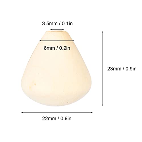 50Pcs Wood Beads Cone Shape Round Unfinished Wooden Loose Beads Wood Spacer Beads for Crafts DIY Jewelry Making Decoration Hztyyier