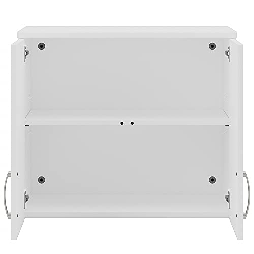 Bush Universal Garage Wall Cabinet with Doors in White - Engineered Wood Bush Business Furniture