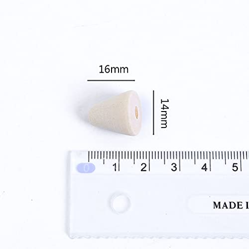 50 Pcs Natural Geometric Cone Shaped Wood Beads Unfinished Wooden Spacer Beads for Jewelry Bracelet Necklace DIY Craft Making, 14 x 16mm Teensery