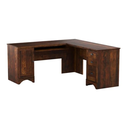 Sauder Harbor View Corner Computer Desk, Curado Cherry finish Sauder