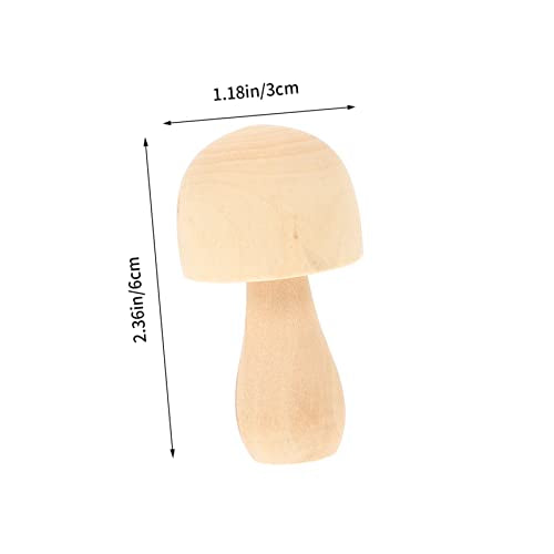 TEHAUX 30 Pcs DIY Wooden Ornaments Unfinished Mushrooms Figures Unfinished Wood Craft Unfinished Wooden Pegs Mushroom Ornaments Unfinished Wood Peg TEHAUX