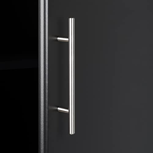 Prepac Elite Functional 8-Piece Garage Cabinets and Storage System Set G, Simplistic Garage Closet Shop Cabinets 16" D x 128" W x 89" H, Black, Prepac