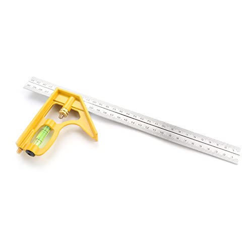 Utoolmart 300mm 12Inch Engineers Combination Try Square Set Right Angle Guide Yellow 1pcs Utoolmart