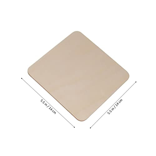 NOLITOY 5pcs Pieces Wood Pieces Plywood Sheet DIY Crafts Unfinished Wooden Piece DIY Wood Piece Square Wood Slice Wood Chips Decorate Bamboo Square NOLITOY