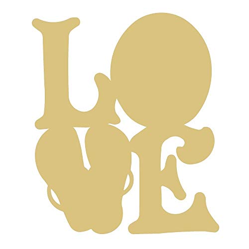 Love Flip Flop Cutout Unfinished Wood MDF Cutouts Décor Summer Beach Door Hanger MDF Shape Canvas Style 20 Art 1 (12") Diverse Woodworking