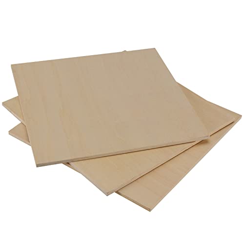 MUKCHAP 15 Piece 10 Inch Square Wood Sheets, 1/4 Inch Unfinished Wood Sheets, Plywood Boards for Crafts, Drawing, Carving, DIY MUKCHAP