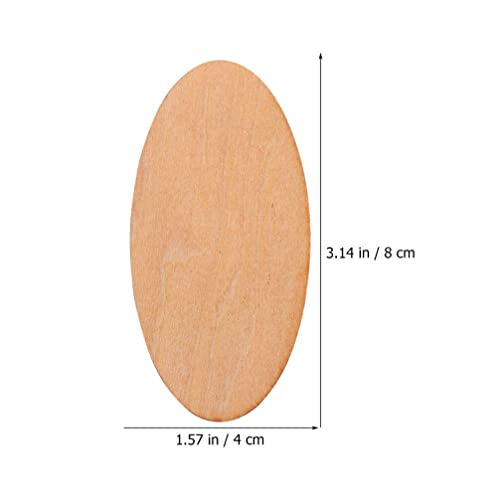 TEHAUX 50pcs Oval Wood Chips Unfinished Wood Chip Wood Slices for Centerpieces Oval Wood Slices Rustic Wooden Cutout Wood Craft Material Blank Wood TEHAUX