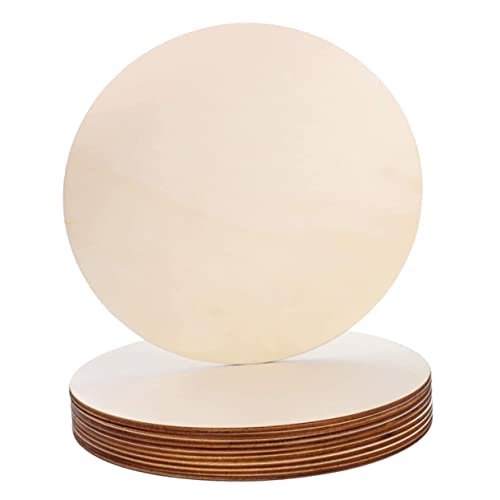 DECHOUS 30 Pcs Round Wooden Plate Pendant Unfinished Easter Tree Circles Unfinished Wood Rounds Unfinished Wood Crafts Round Disc Cutouts Blank Wood DECHOUS