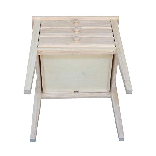 International Concepts Accent Table with Drawers Unfinished IC International Concepts