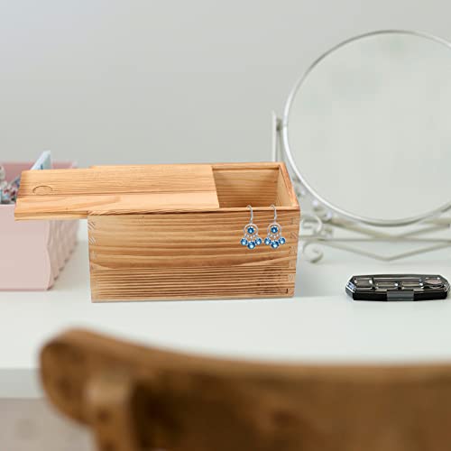 COHEALI Box Case Container for Pulling Treasure Bag Organizer Unfinished Car Chest Jewelry Out Blank Sundries Gift Brown Oil Wooden Supplies Office COHEALI