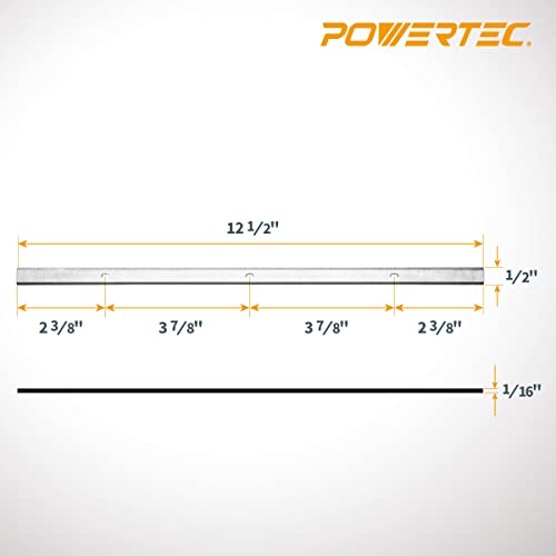 POWERTEC 12-1/2 Inch Planer Blades for Craftsman 21758, CMEW320, Delta TP305, Grizzly G0663, Wen 6550, Porter Cable PC305TP, POWERTEC PL1252 Planer, POWERTEC