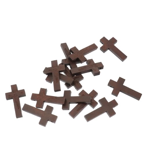 TEHAUX 300 Pcs Small Wooden Crosses Unfinished Wood Cross Rustic Wooden Cross Mini Wooden Crosses Locket for Men Pendant for Men Christian Cross Man TEHAUX
