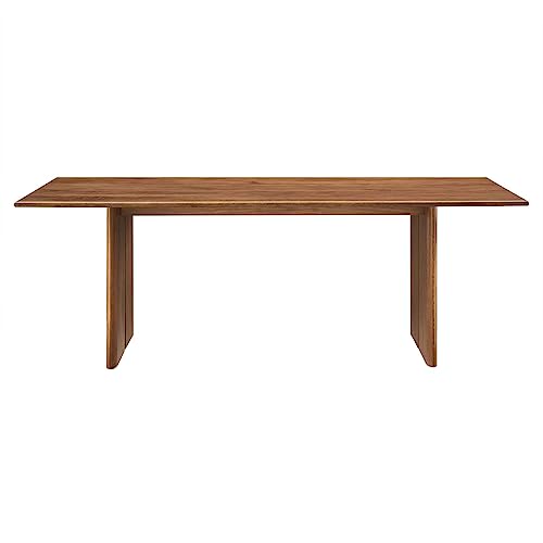 Modway Amistad 86" Solid Wood Modern Farmhouse Rectangular Dining Table in Walnut Modway