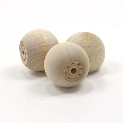Mylittlewoodshop - Pkg of 6 - Ball with Flat Bottom - 1 inch in Diameter with 9/16 inch Flat Unfinished Wood(WW-KBB100-6) Unique Wood Shapes