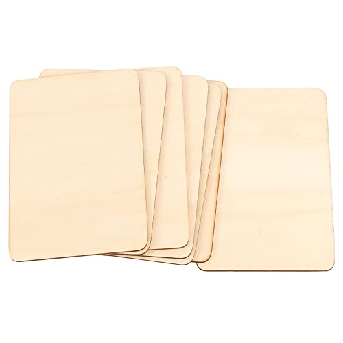 HOIGON 100 PCS Rectangle Unfinished Wood Pieces, 4 x 6 Inch Blank Basswood Wooden Sheets Wooden Cutout for Crafts, DIY, Painting HOIGON