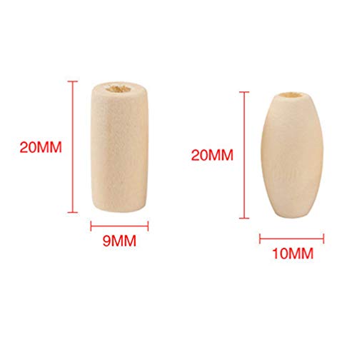 EXCEART 100pcs Wooden Beads Barrel Shaped Unfinished Wood Spacer Beads Jewelry Findings Charms for DIY Bracelet Necklace Craft Making Supplies Style EXCEART