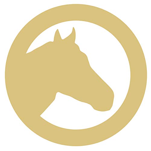 Circle Frame Horse Head Cutout Unfinished Wood Rodeo Derby Cowboy Rustic Western Door Hanger MDF Shape Canvas Style 1 (12") Diverse Woodworking