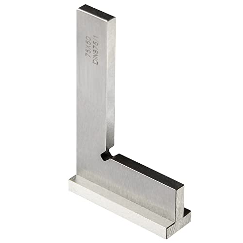 Precision Machinist Square 3 Inch Engineer Square 90 Degree Right Angle Ruler Ground Hardened Steel with Seat 3 x 2 Inch Boomgood