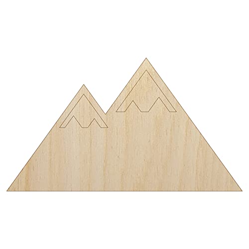 Snow Topped Mountains Unfinished Wood Shape Piece Cutout for DIY Craft Projects - 1/8 Inch Thick - 6.25 Inch Size Sniggle Sloth