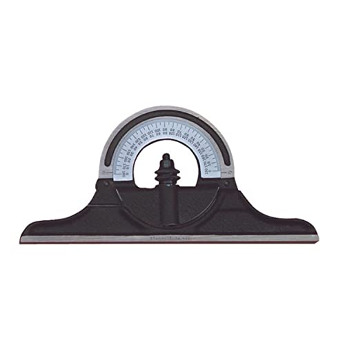 Starrett Protractor Head for Combination Squares, Combination Sets and Bevel Protractors - Reversible Head, Black Wrinkle Finish-Chrome on Turret - Starrett