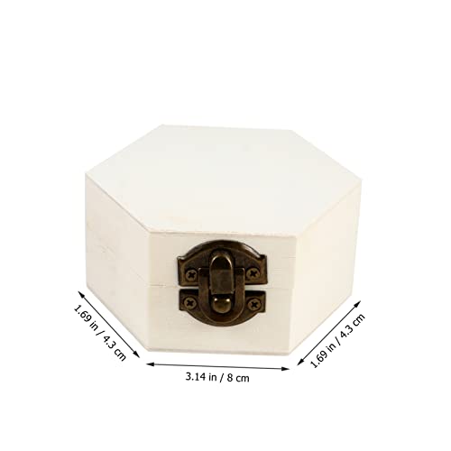 Abaodam 2pcs Hexagonal Jewelry Box Unfinished Wooden Wedding Kids Jewelry Organizer Jewelry Organizer Clear Jewelery Organizer Treasure Chest for Abaodam