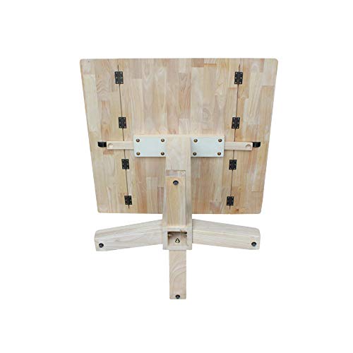 International Concepts Square Dual Drop Leaf Dining Table, 7 by 36-Inch, Unfinished IC International Concepts