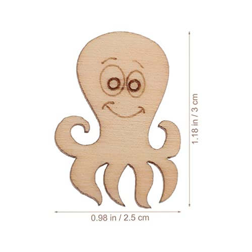 Wooden Fish Cutouts 200pcs Marine Life Wood Chips Wooden Crafts Wooden Crafts for Paint for Wooden Crafts Holiday Wood Cutouts Wooden Fish Cutouts TEHAUX