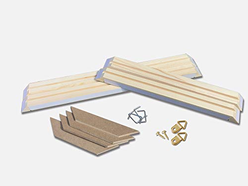 DIY Solid Wood Canvas Frame Kit 16 x20 Inch for Oil Painting & Wall Art - Customized Wooden Art Frames for Paintings & Canvases - Easy to Build P&L ART.