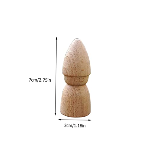 VILLCASE 4pcs Puppet Toys DIY Painting Doll peg Doll kit Family peg Doll Unfinished Doll Toy Unfinished People Wood Rounds Kids playset Home DIY VILLCASE